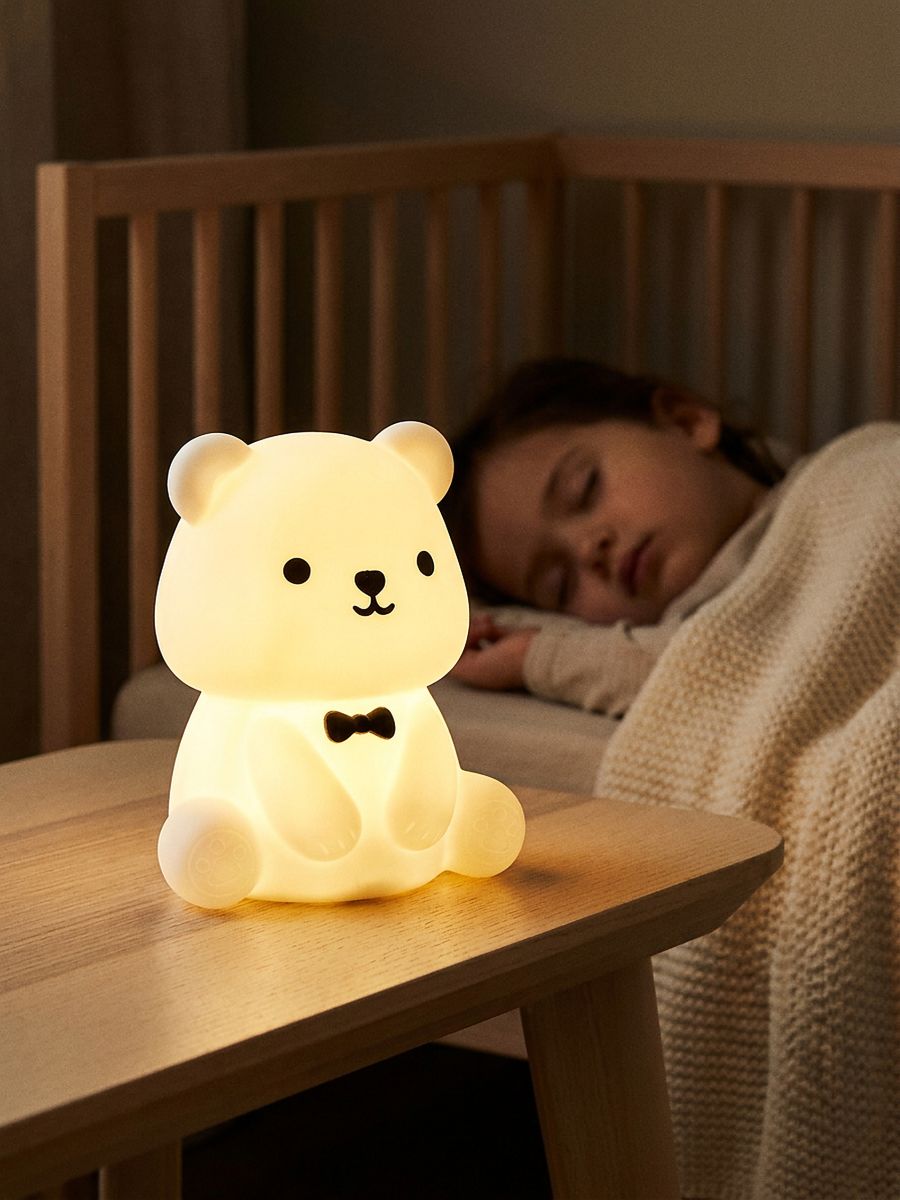 Dziecięca lampka nocna LED w kształcie misia - biały - SINSAY