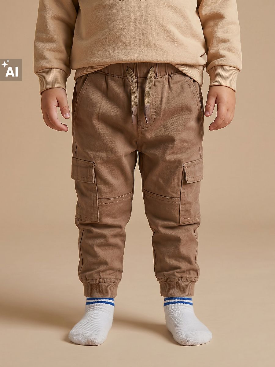 Jeansy cargo jogger - beżowy - SINSAY