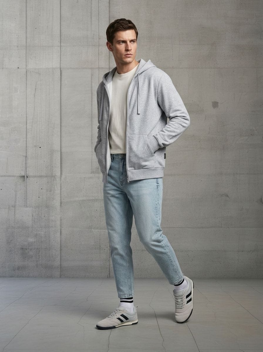Rozpinana bluza z kapturem - szary - SINSAY