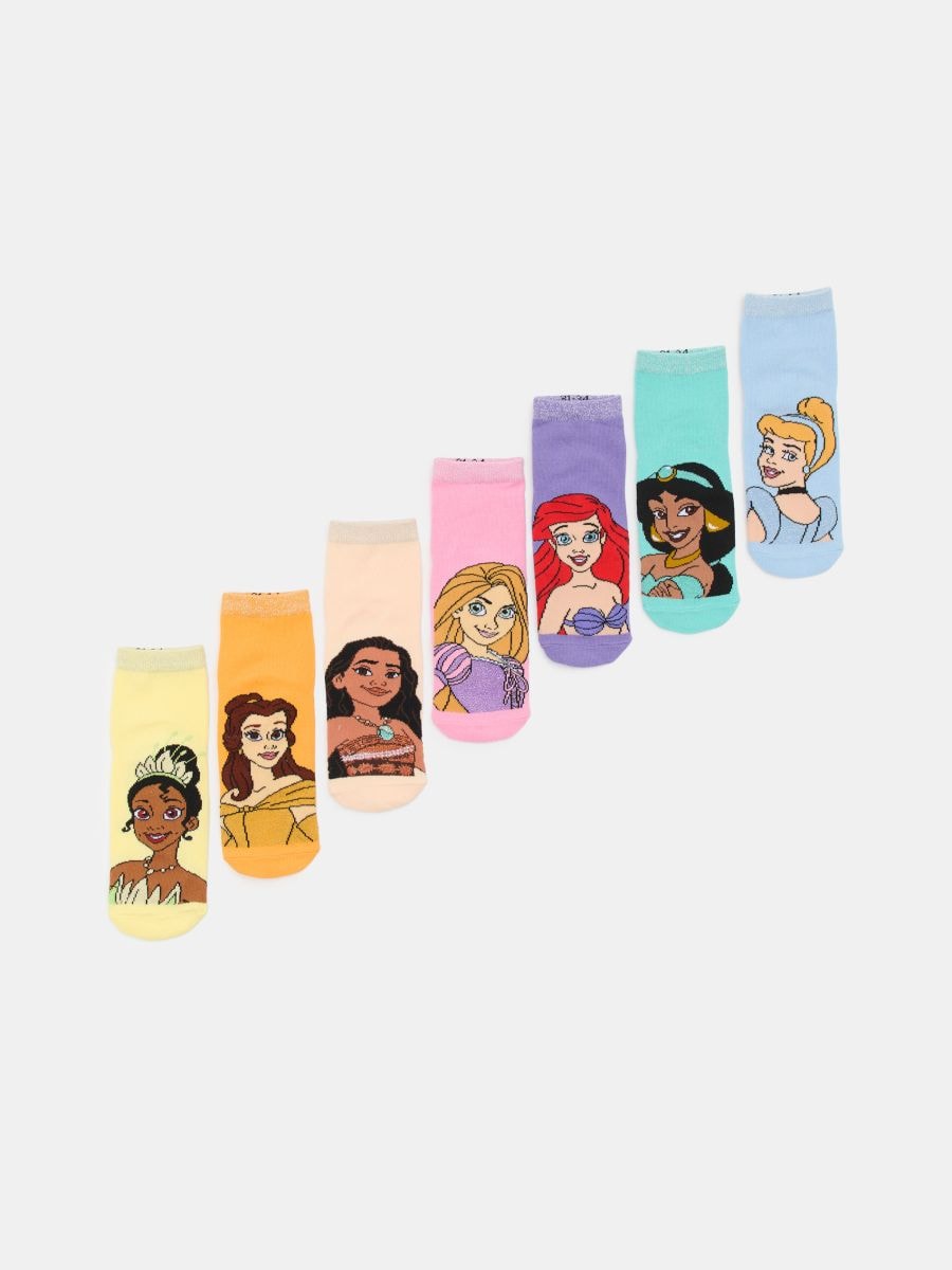 Skarpetki z metalizowaną nicią Disney Princess 7 pack - wielobarwny - SINSAY