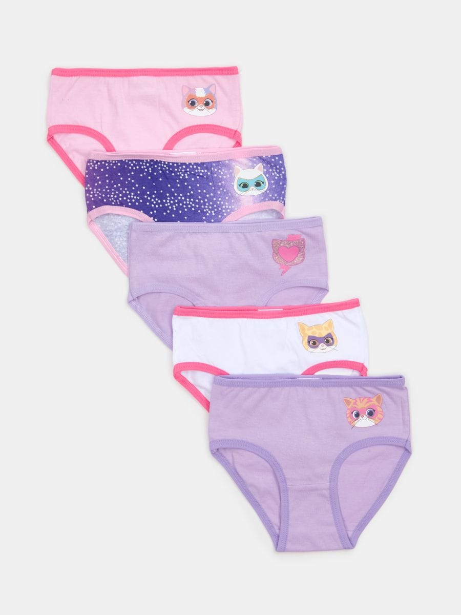 Bawełniane majtki figi 5 pack SuperKitties - wielobarwny - SINSAY