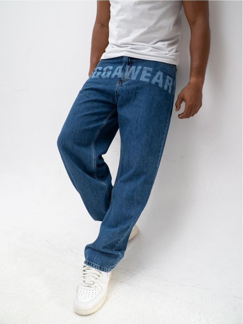 Spodnie Jeansowe Męskie Niebieskie Jigga Wear Front Laser M - niebieski - SINSAY