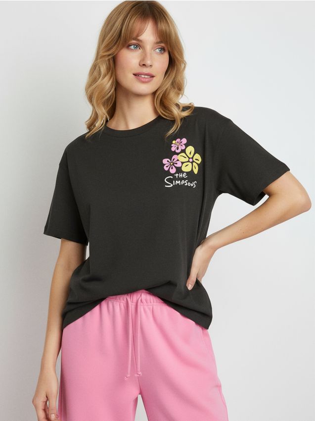 Bawełniana koszulka loose fit The Simpsons